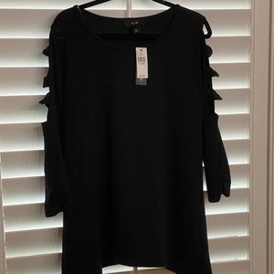 NWT AGB Cut out sleeve top tunic black XL